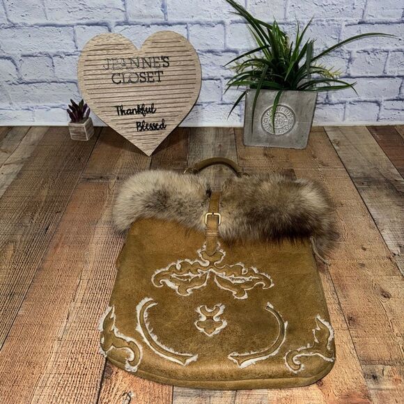 Authentic Prada Real Fox Fur & Suede Shoulder Bag COA In Photos Has Flaws* - Picture 8 of 16